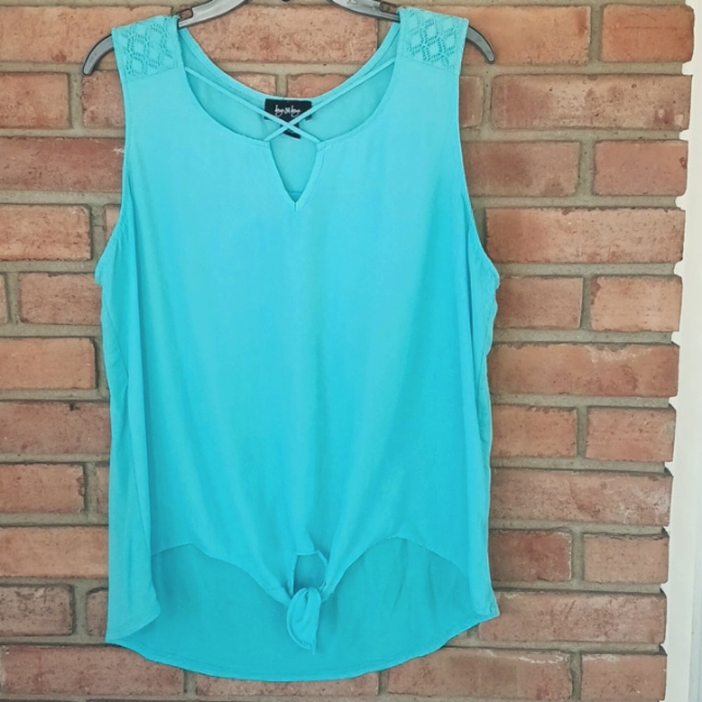 By & By sleeveless blouse turquoise xxl